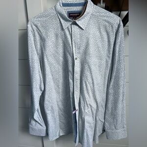 Johnston & Murphy Light Blue Micro-Paisley Dress Shirt